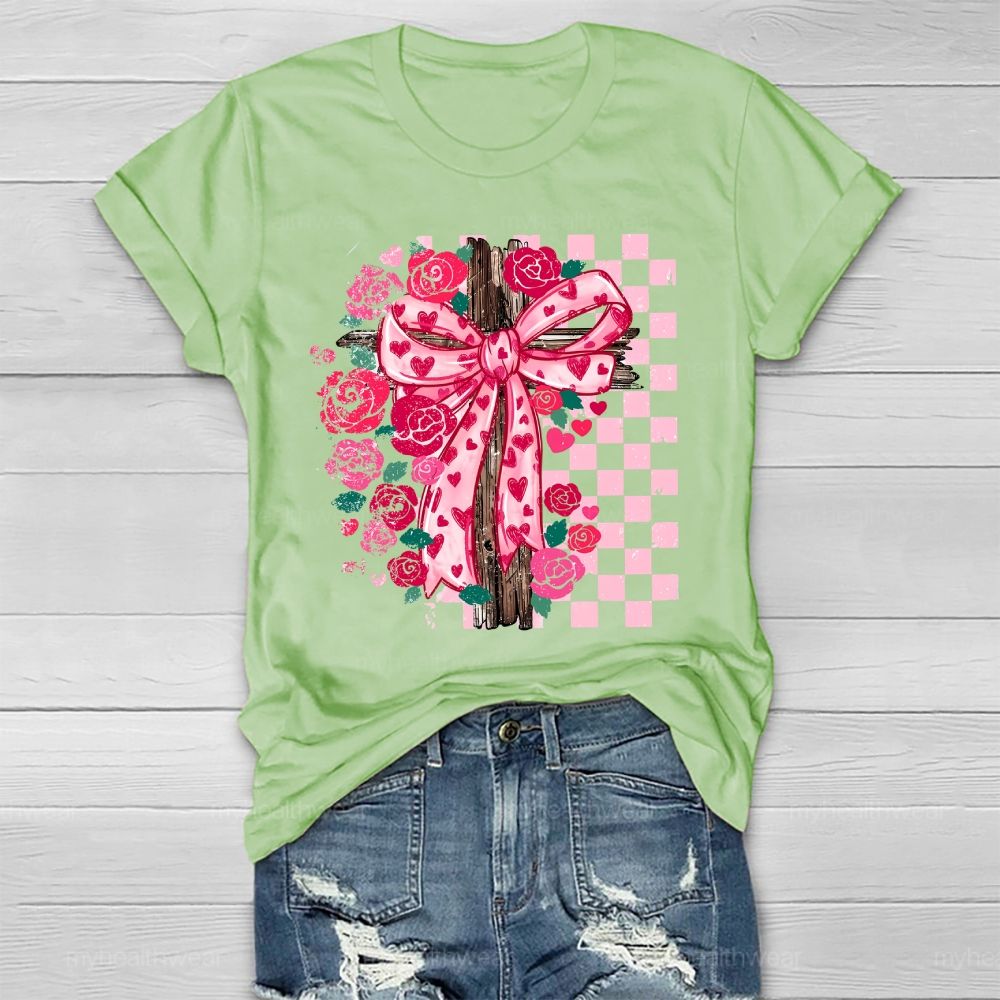 Cross Rose Valentine's Day Healthwear T-shirt
