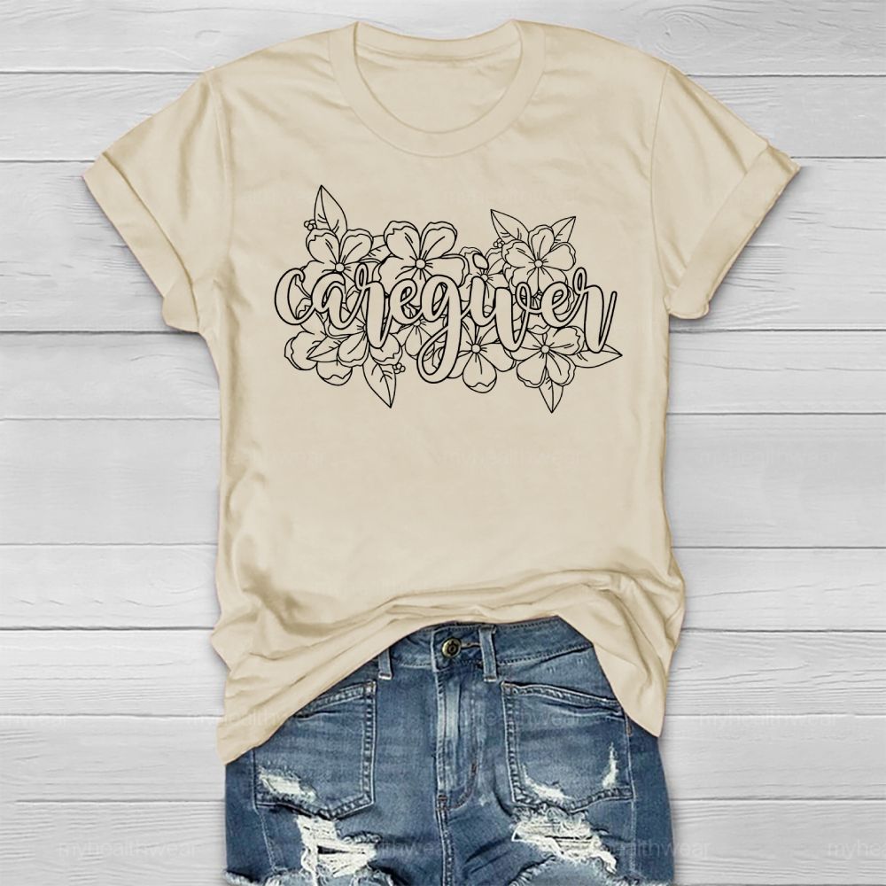 Caregiver Flower Healthwear T-shirt
