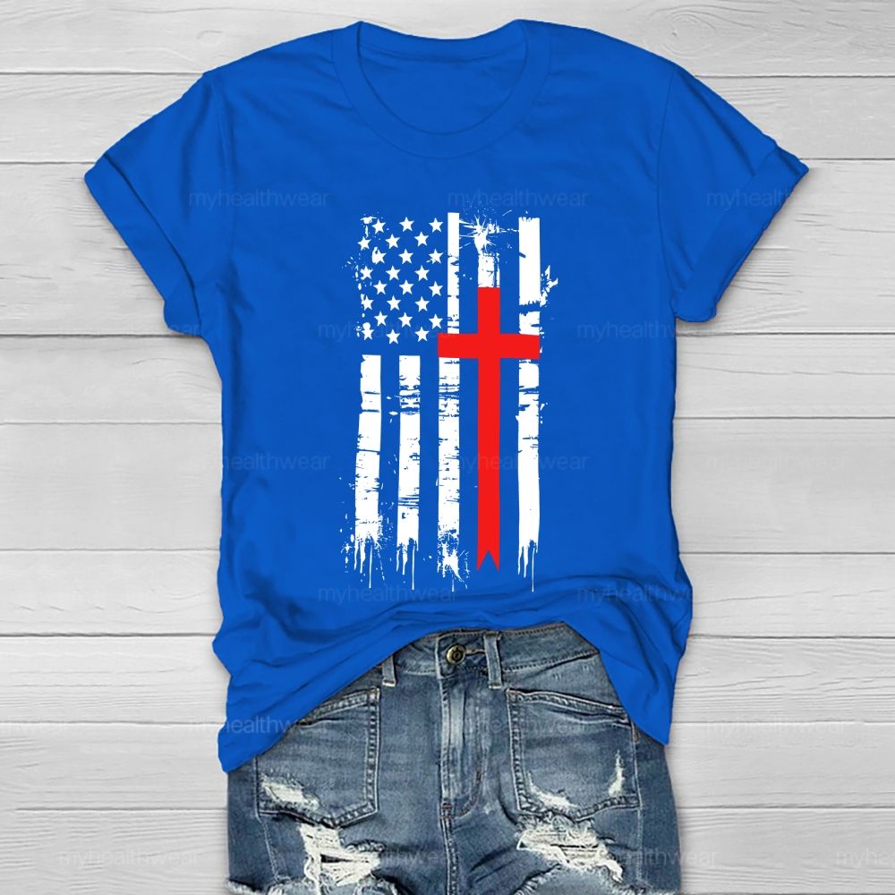 Cross Flag Star Healthwear T-shirt