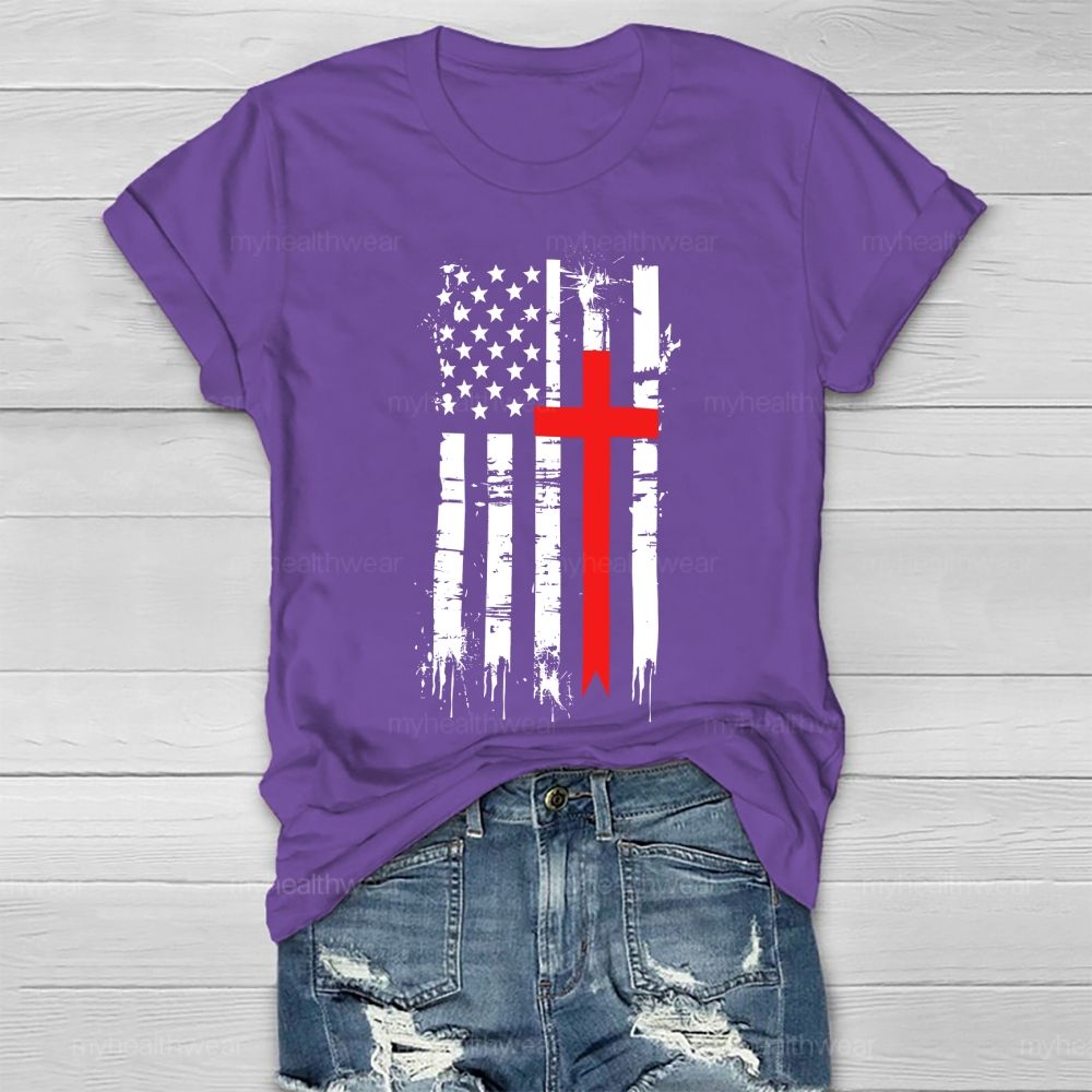 Cross Flag Star Healthwear T-shirt