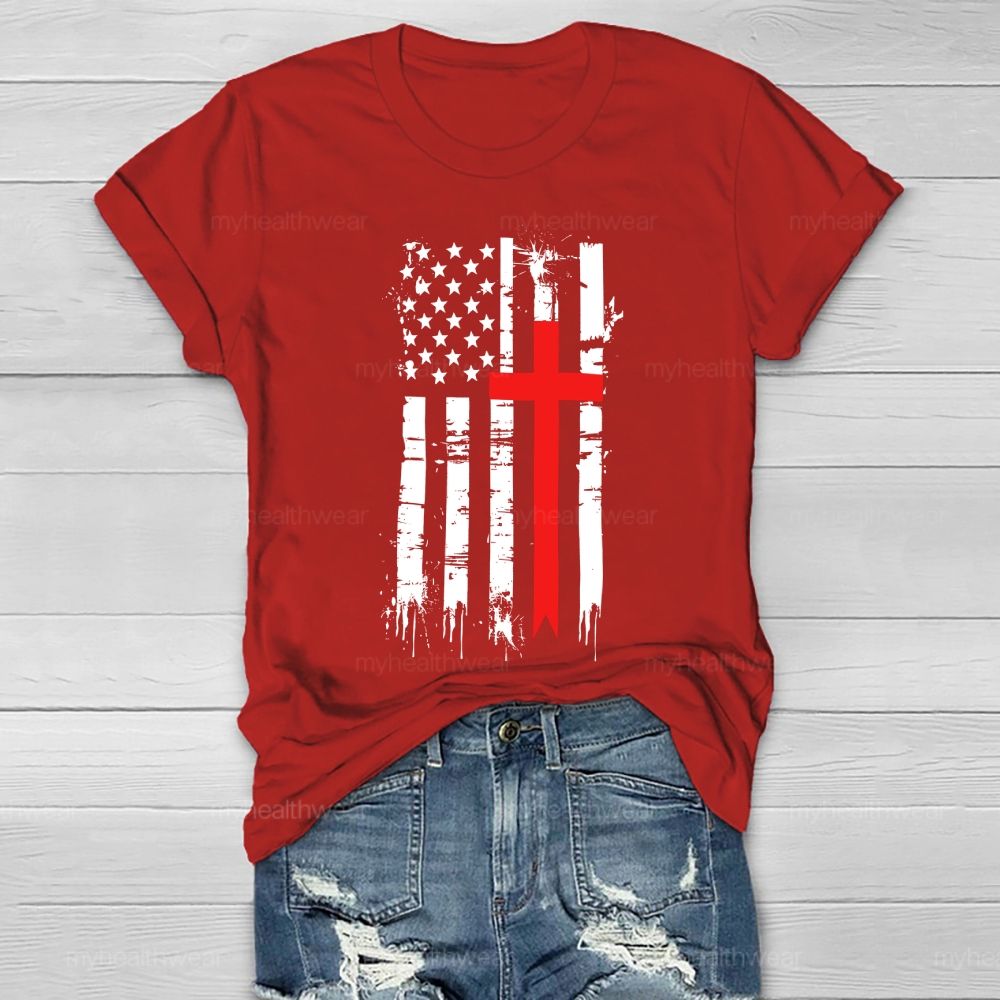Cross Flag Star Healthwear T-shirt