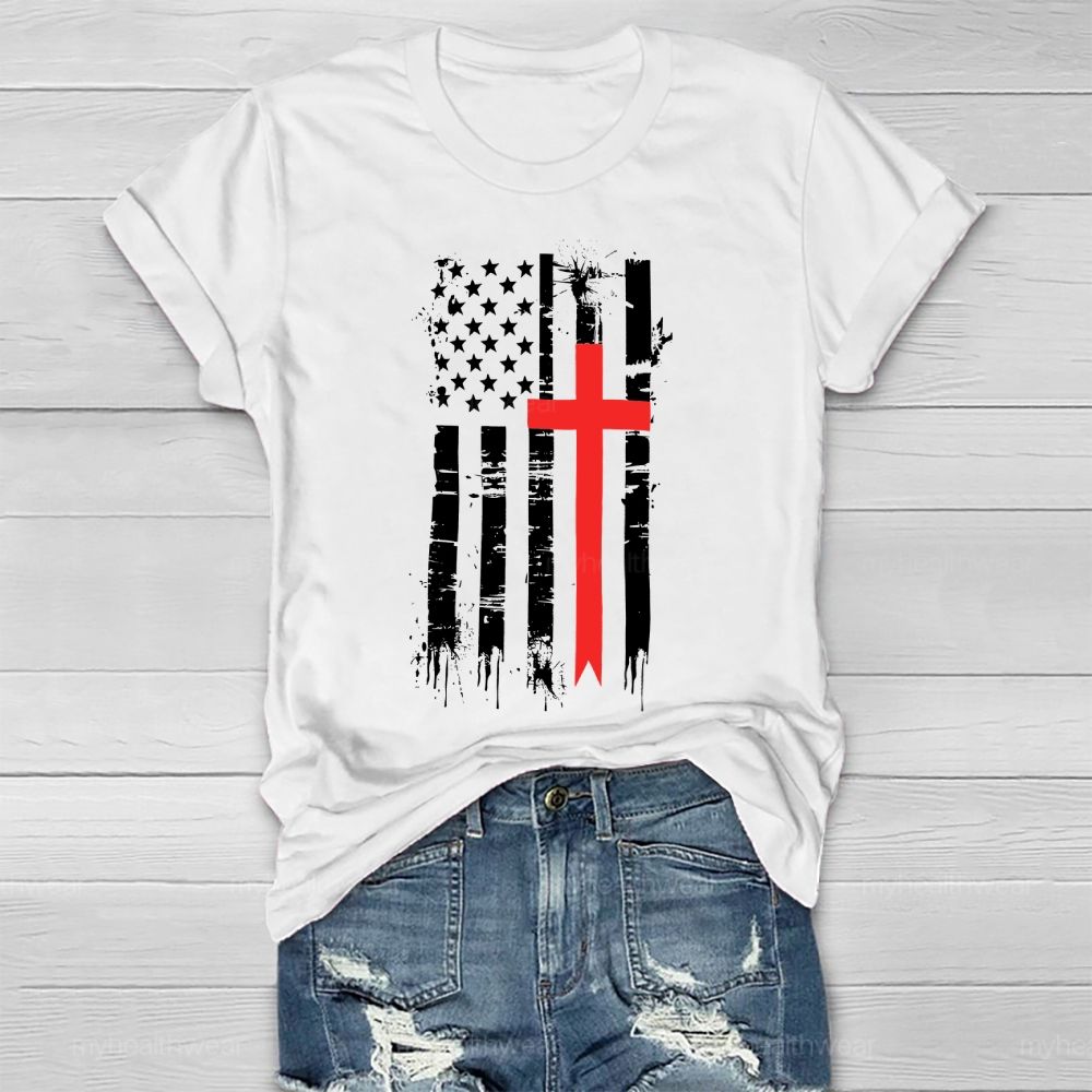 Cross Flag Star Healthwear T-shirt