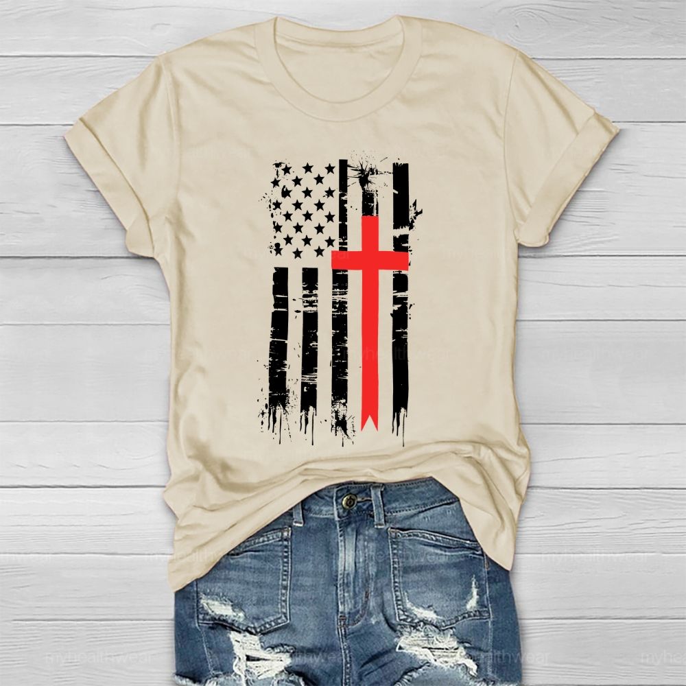 Cross Flag Star Healthwear T-shirt