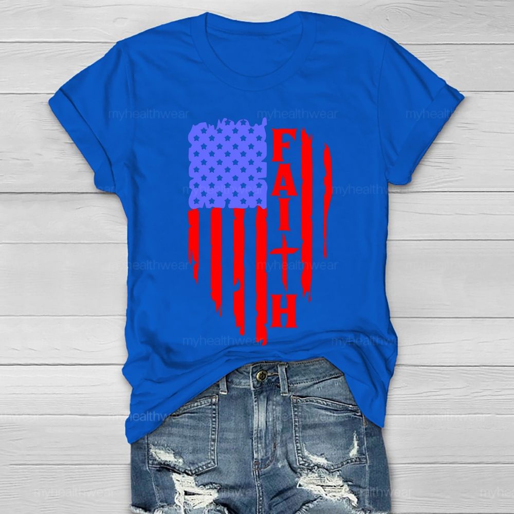Faith Flag Star Healthwear T-shirt