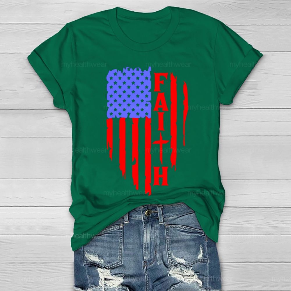 Faith Flag Star Healthwear T-shirt
