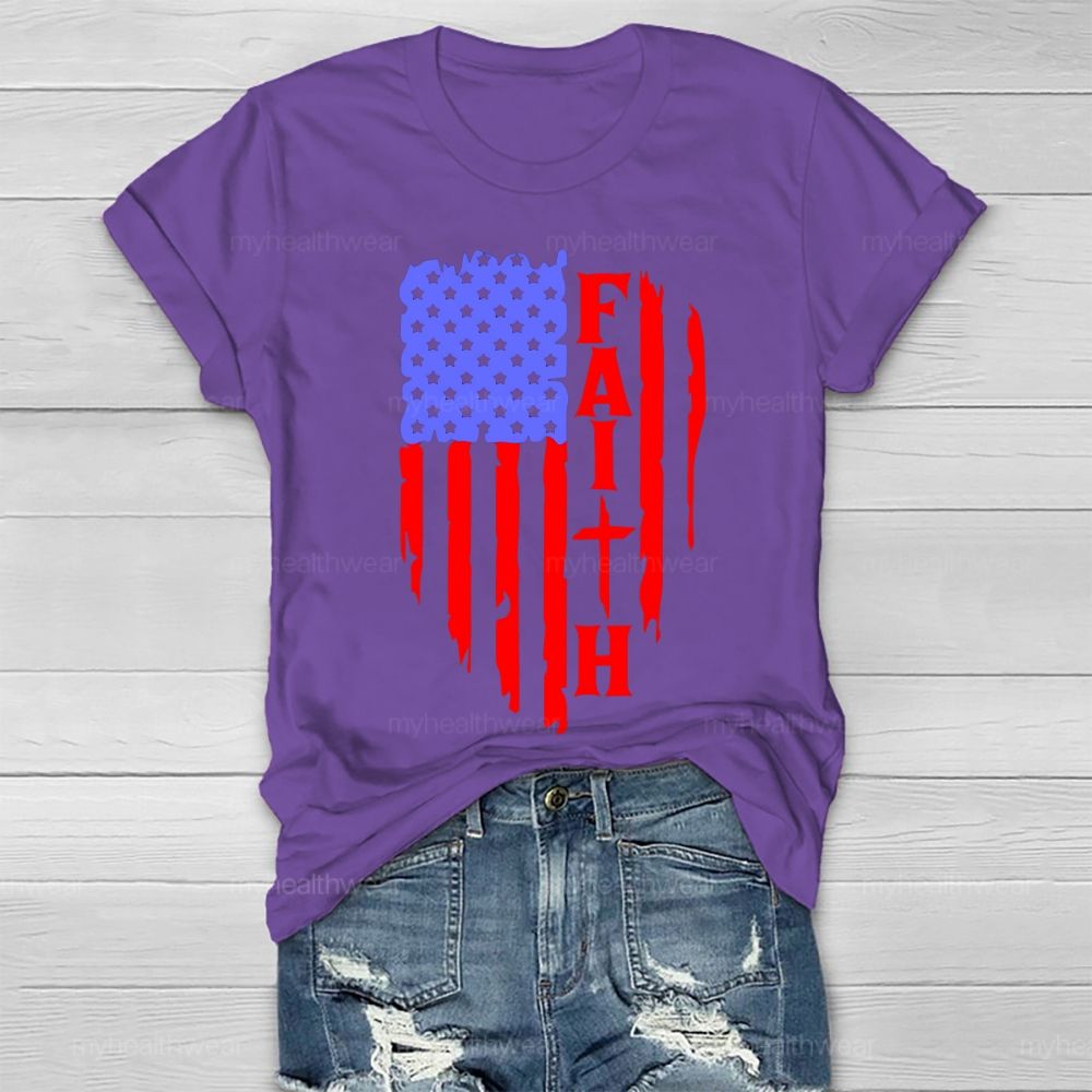 Faith Flag Star Healthwear T-shirt