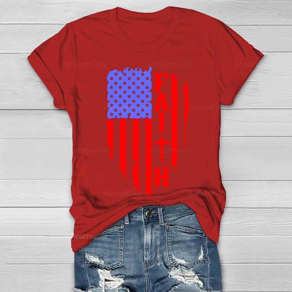 Faith Flag Star Healthwear T-shirt