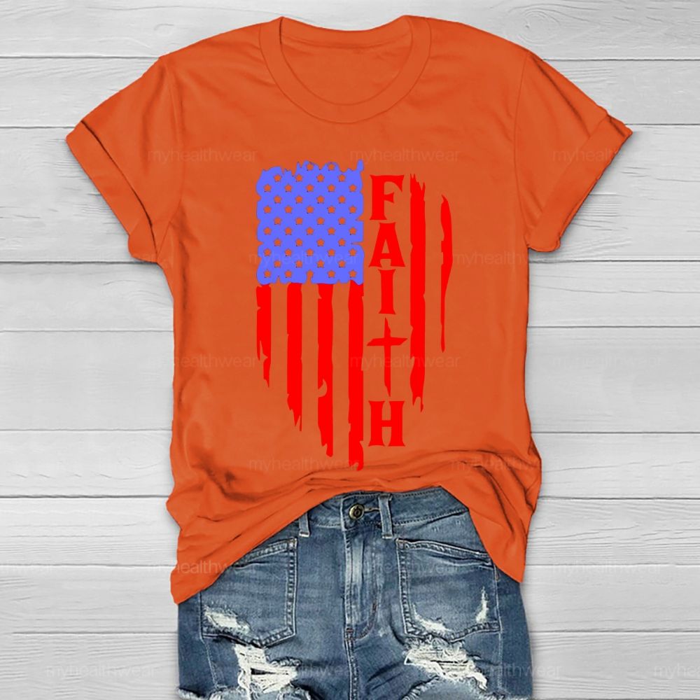Faith Flag Star Healthwear T-shirt