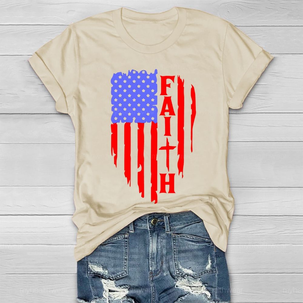 Faith Flag Star Healthwear T-shirt
