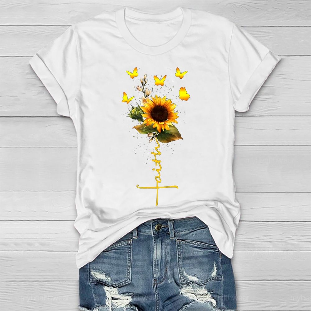 Faith Sunflower Butterfly Healthwear T-shirt