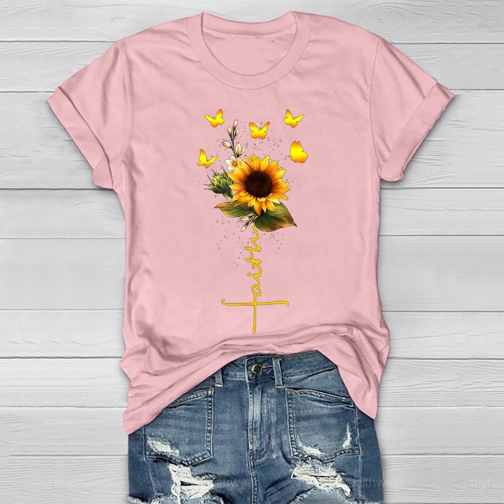Faith Sunflower Butterfly Healthwear T-shirt