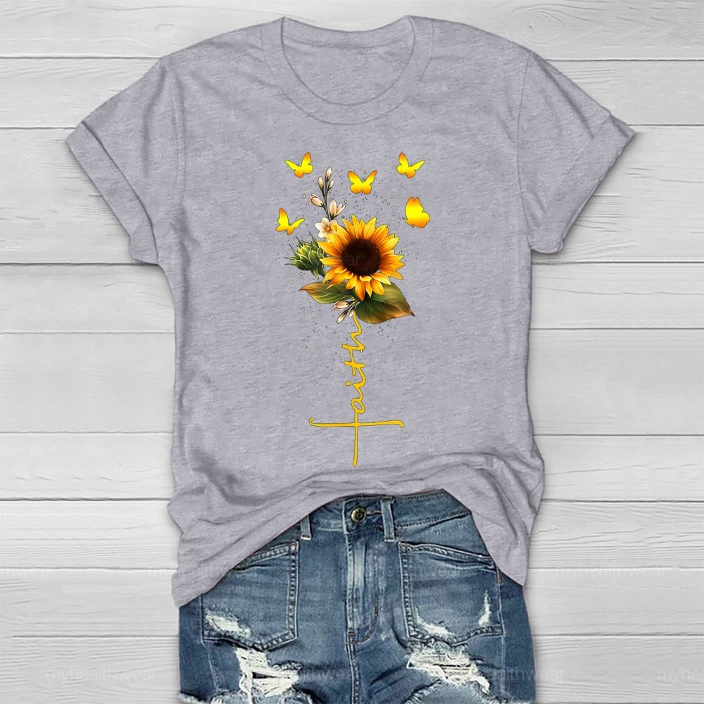 Faith Sunflower Butterfly Healthwear T-shirt