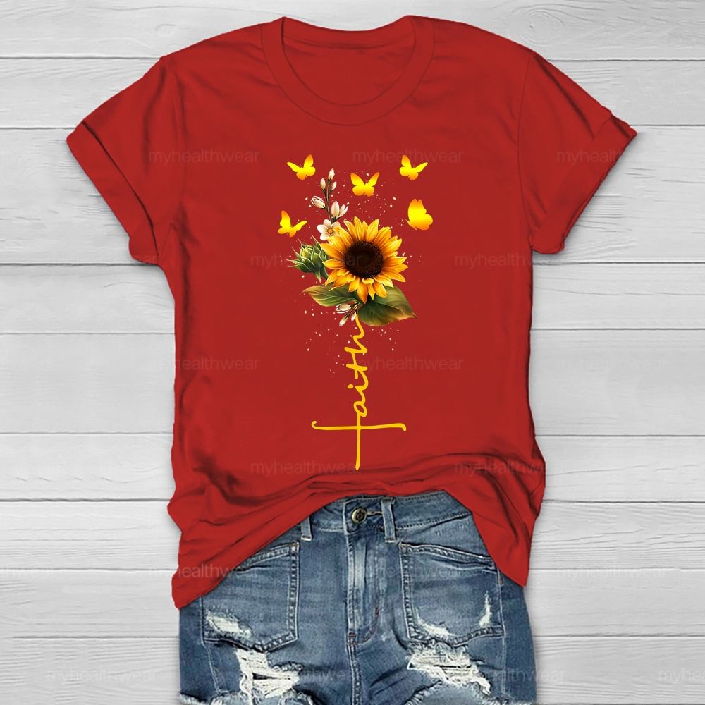 Faith Sunflower Butterfly Healthwear T-shirt