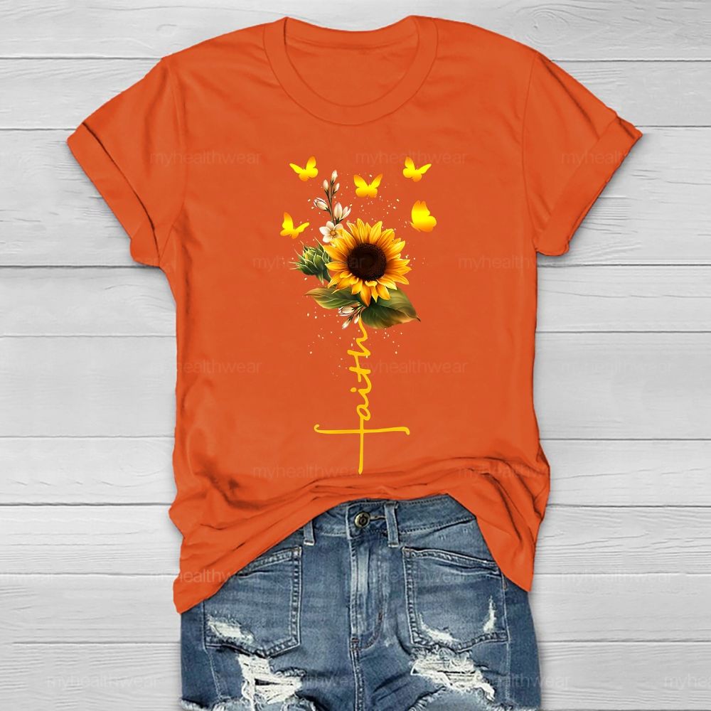 Faith Sunflower Butterfly Healthwear T-shirt