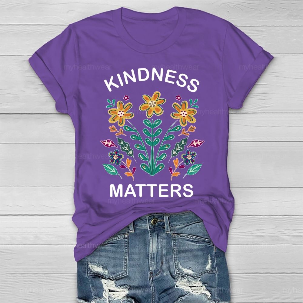 Kindness Matters Plants Illustration Healthwear T-shirt