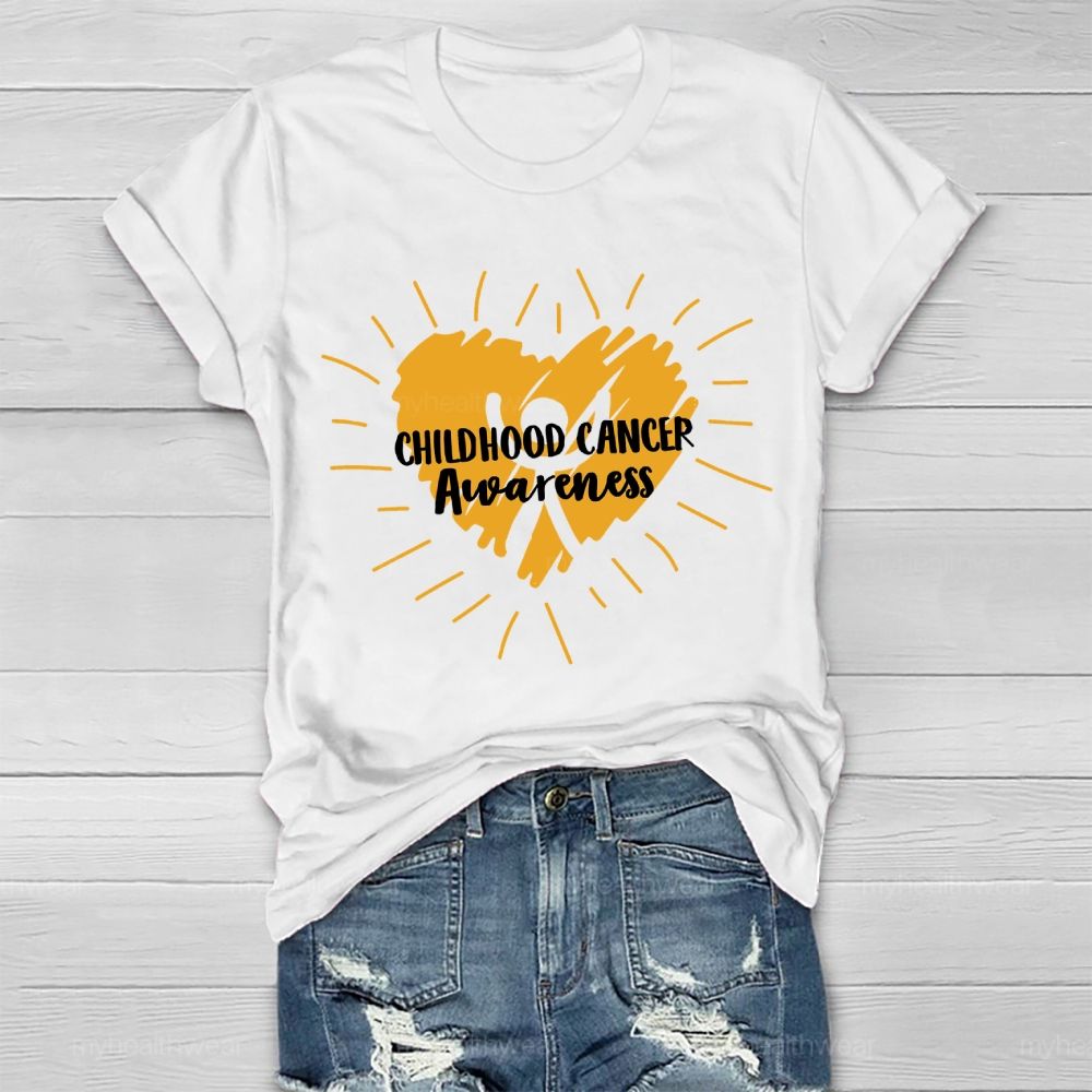 Childhood Cancer Awareness Graphic Healthwear T-shirt
