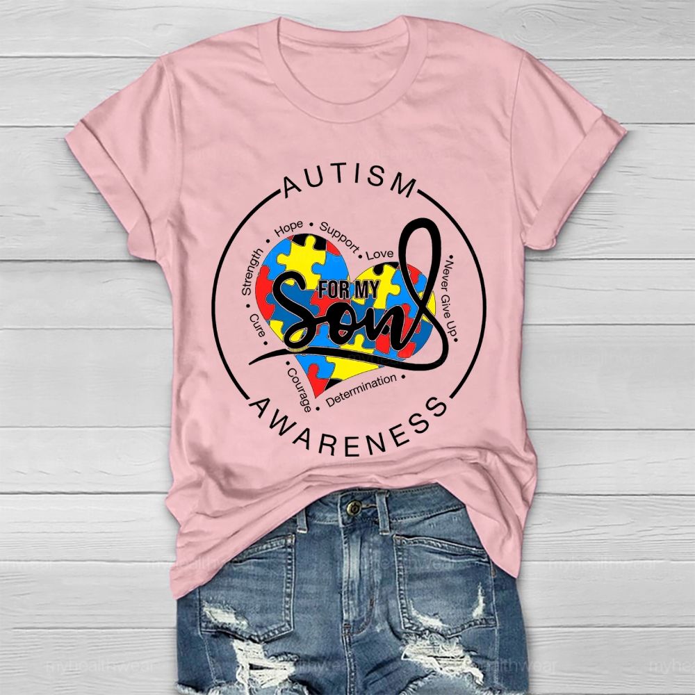 Autism Awareness For My Son Love Puzzle  Healthwear T-shirt