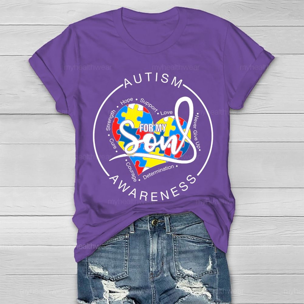 Autism Awareness For My Son Love Puzzle  Healthwear T-shirt