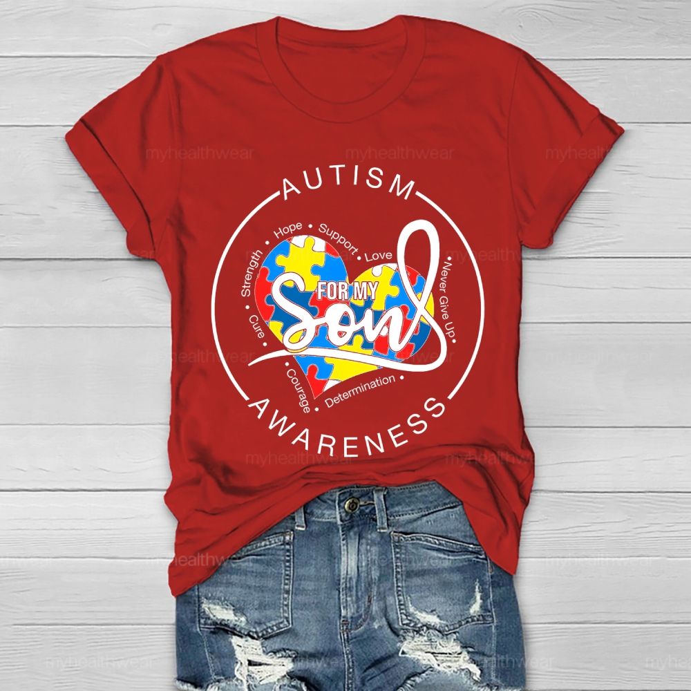 Autism Awareness For My Son Love Puzzle  Healthwear T-shirt