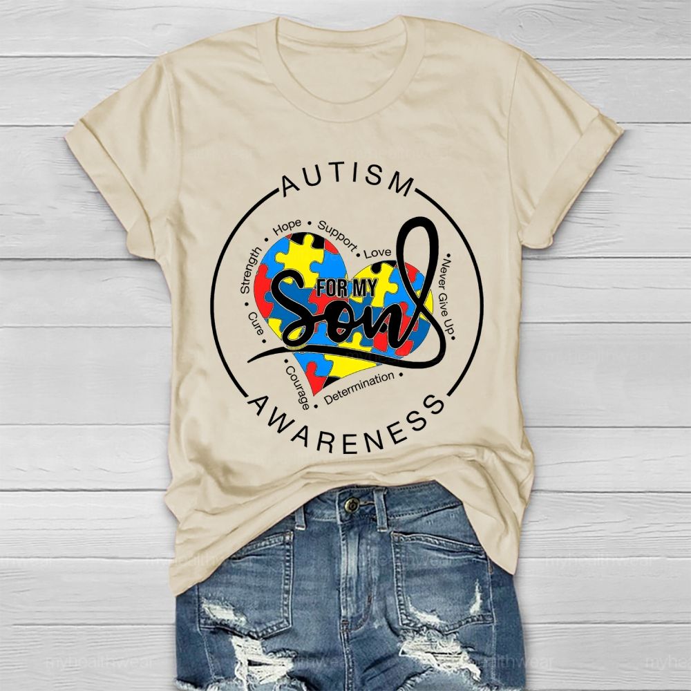 Autism Awareness For My Son Love Puzzle  Healthwear T-shirt