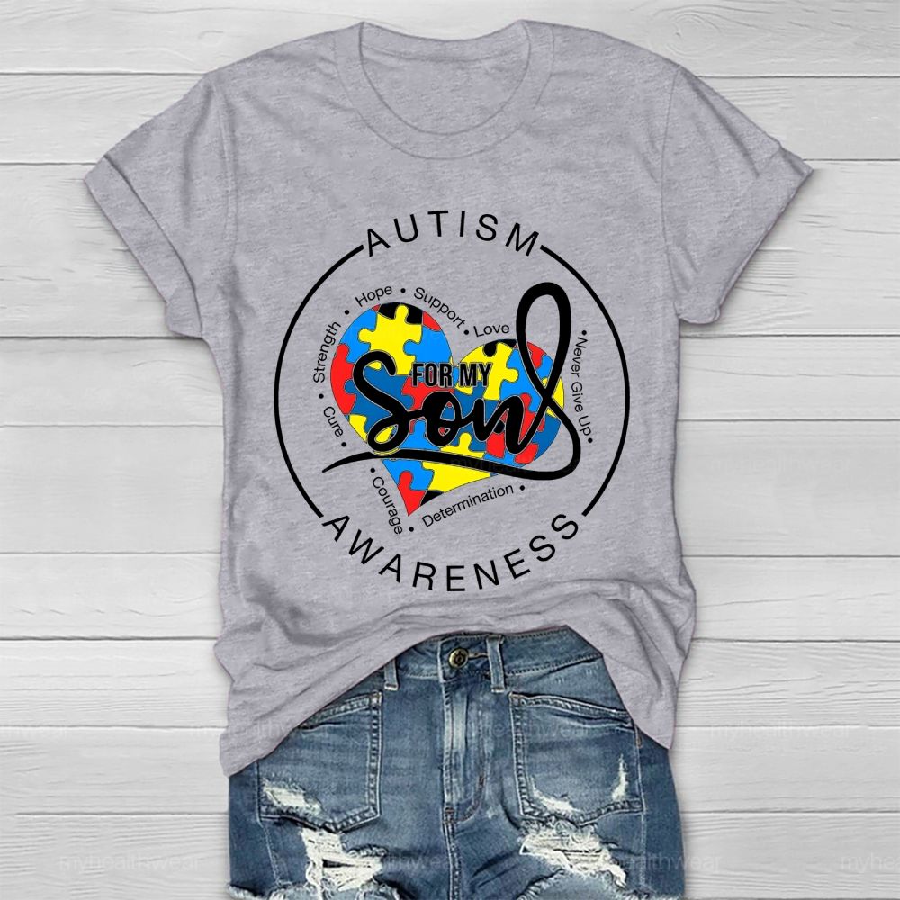 Autism Awareness For My Son Love Puzzle  Healthwear T-shirt