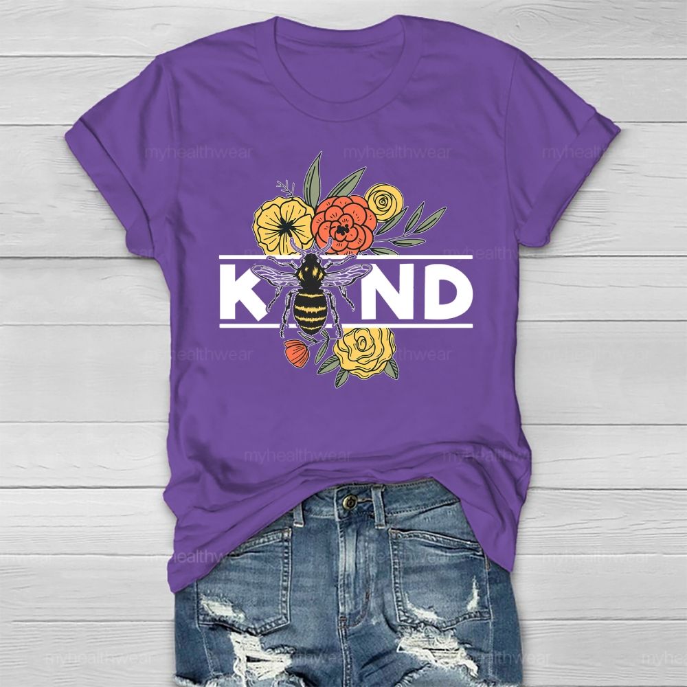 Bee Kind Flowers Bees Healthwear T-shirt