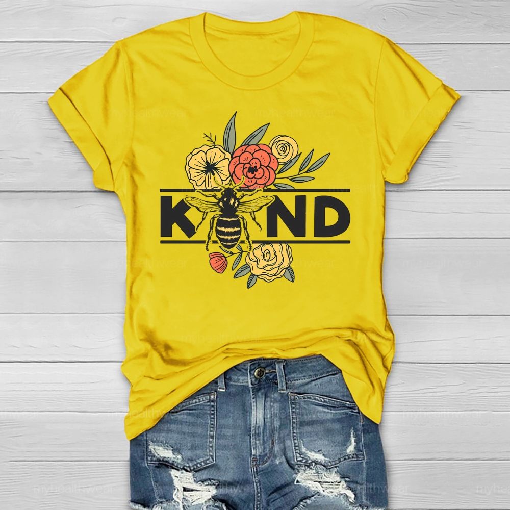 Bee Kind Flowers Bees Healthwear T-shirt