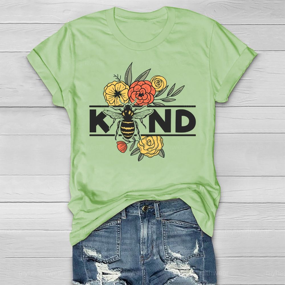 Bee Kind Flowers Bees Healthwear T-shirt