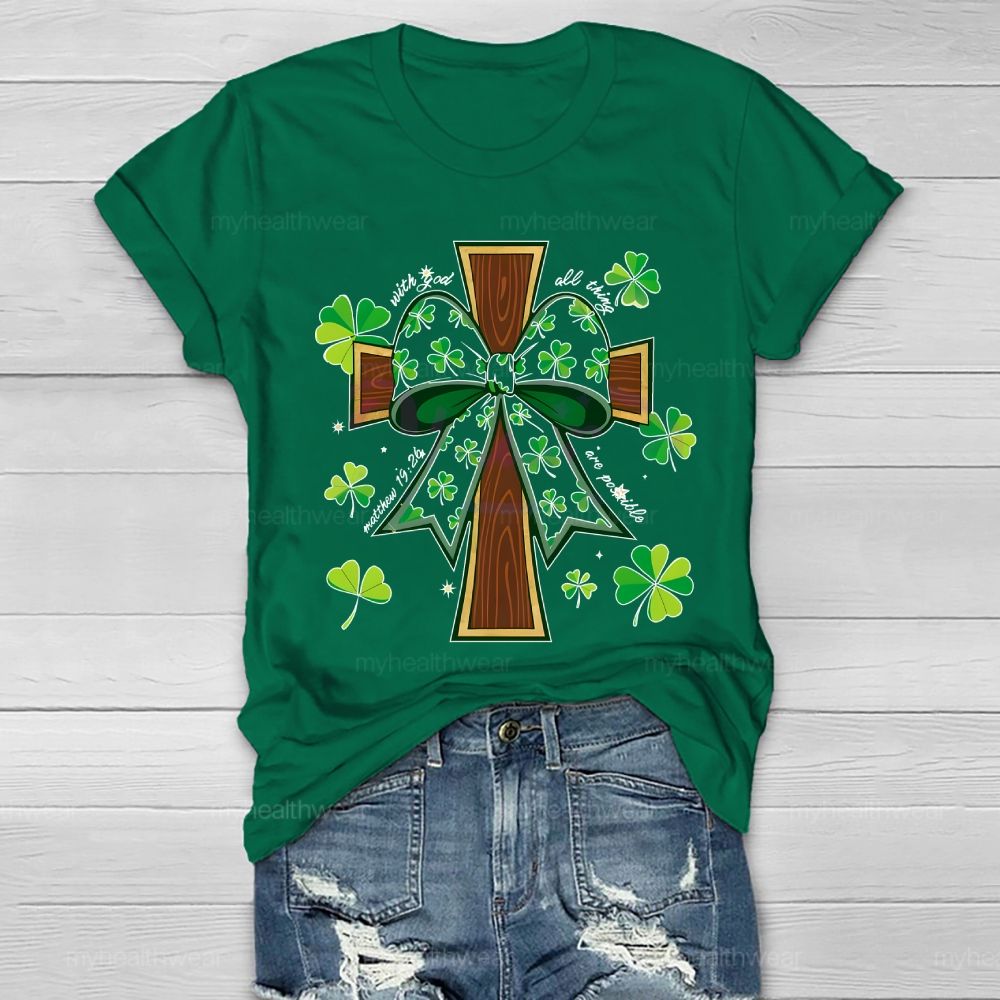 With God All Things Are Possible Christian  Healthwear T-shirt