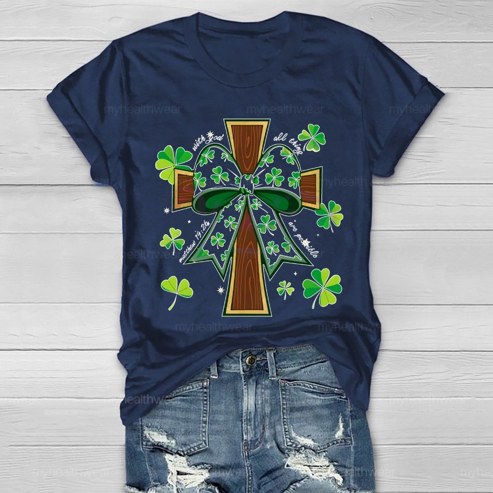 With God All Things Are Possible Christian  Healthwear T-shirt