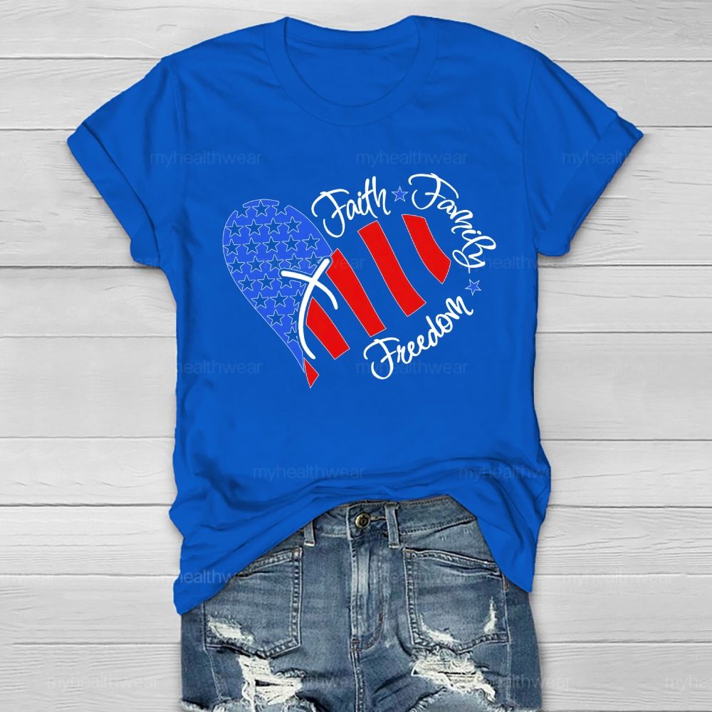 Faith Family Freedom Healthwear T-shirt