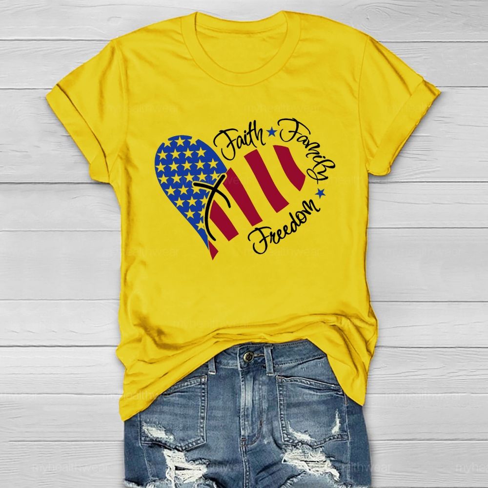 Faith Family Freedom Healthwear T-shirt