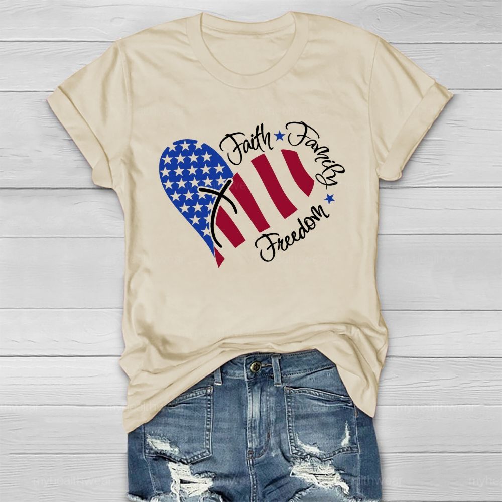 Faith Family Freedom Healthwear T-shirt