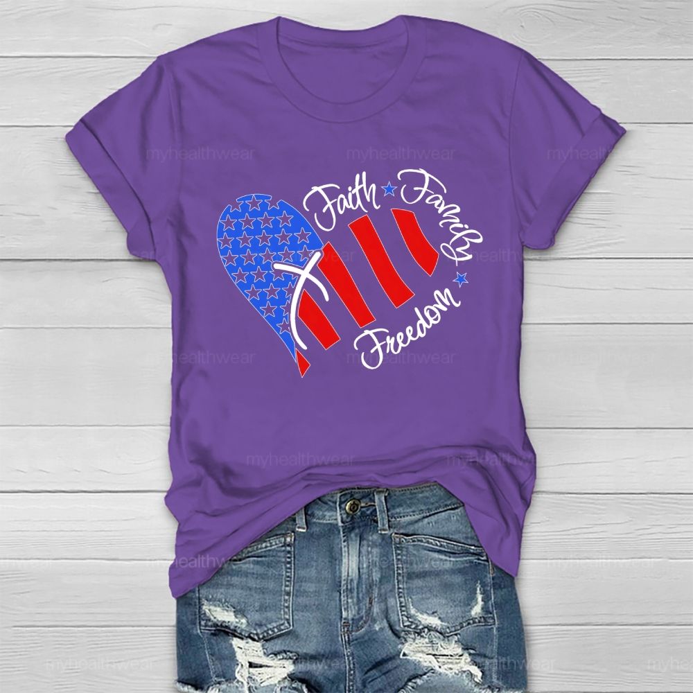 Faith Family Freedom Healthwear T-shirt