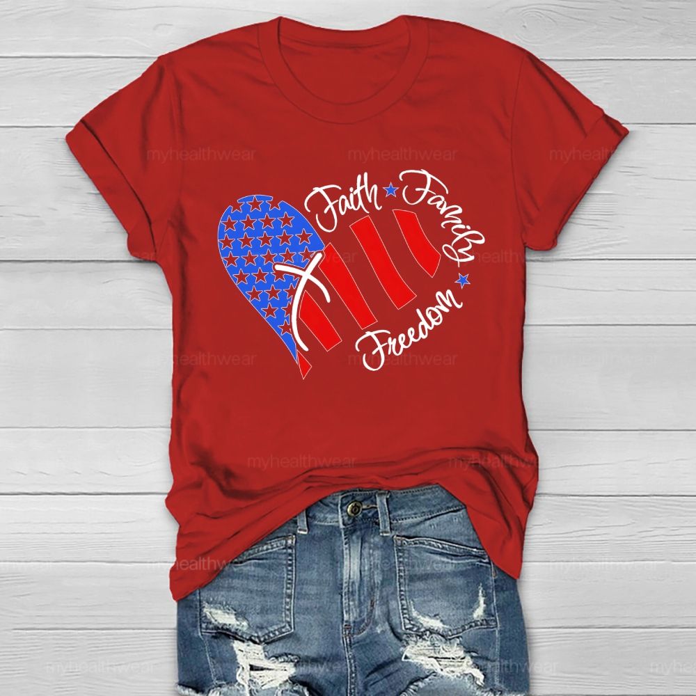 Faith Family Freedom Healthwear T-shirt