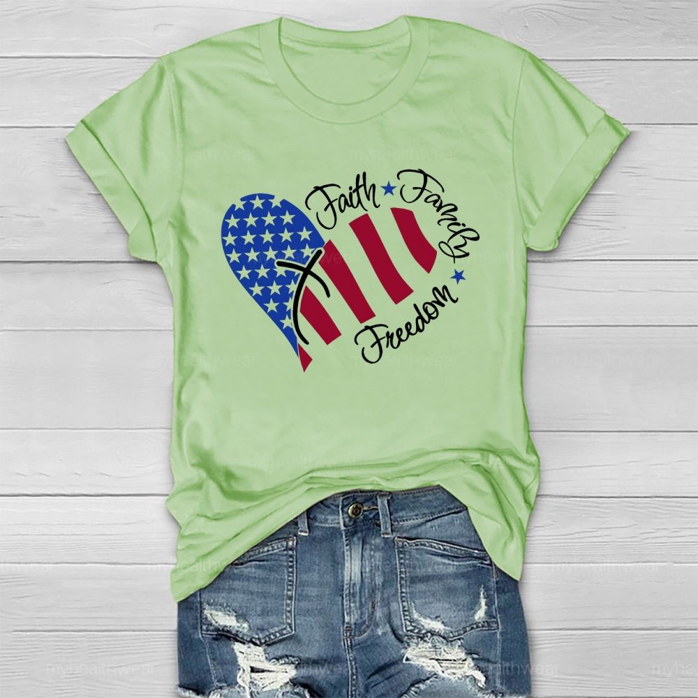 Faith Family Freedom Healthwear T-shirt