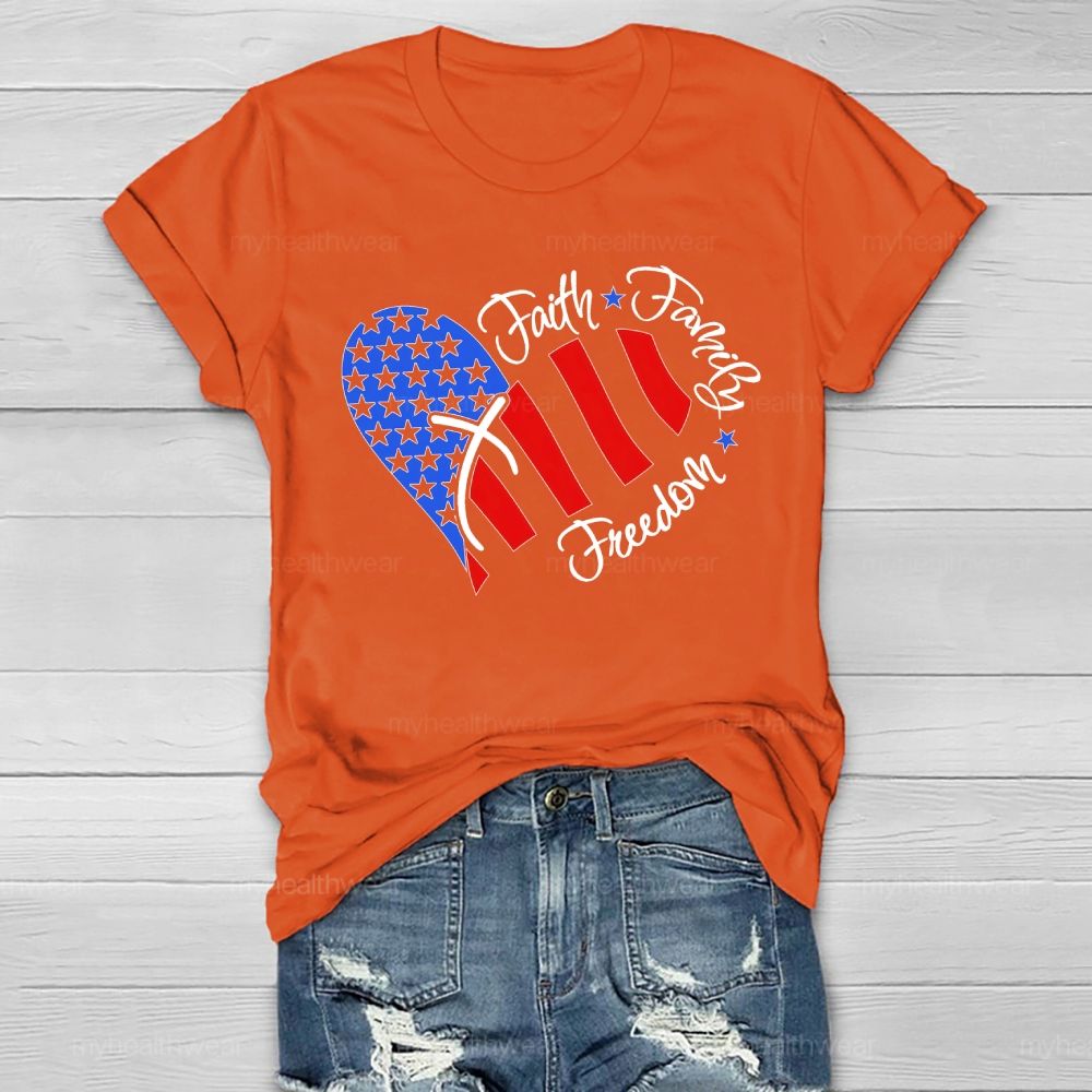 Faith Family Freedom Healthwear T-shirt