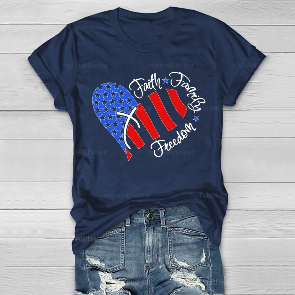 Faith Family Freedom Healthwear T-shirt