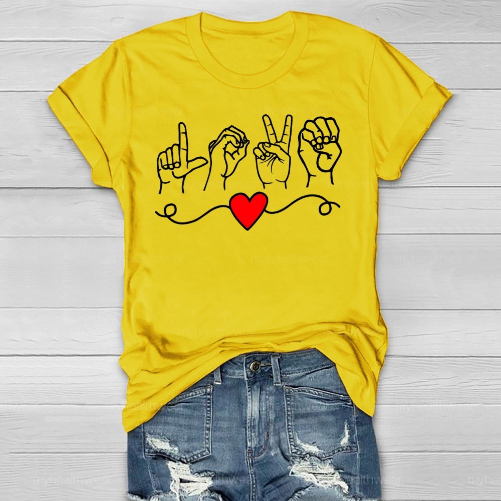 Love Heart Sign Language Healthwear T-shirt