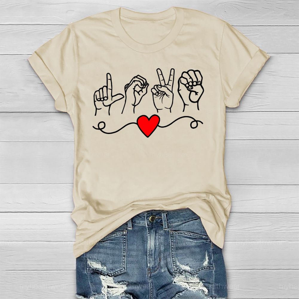 Love Heart Sign Language Healthwear T-shirt