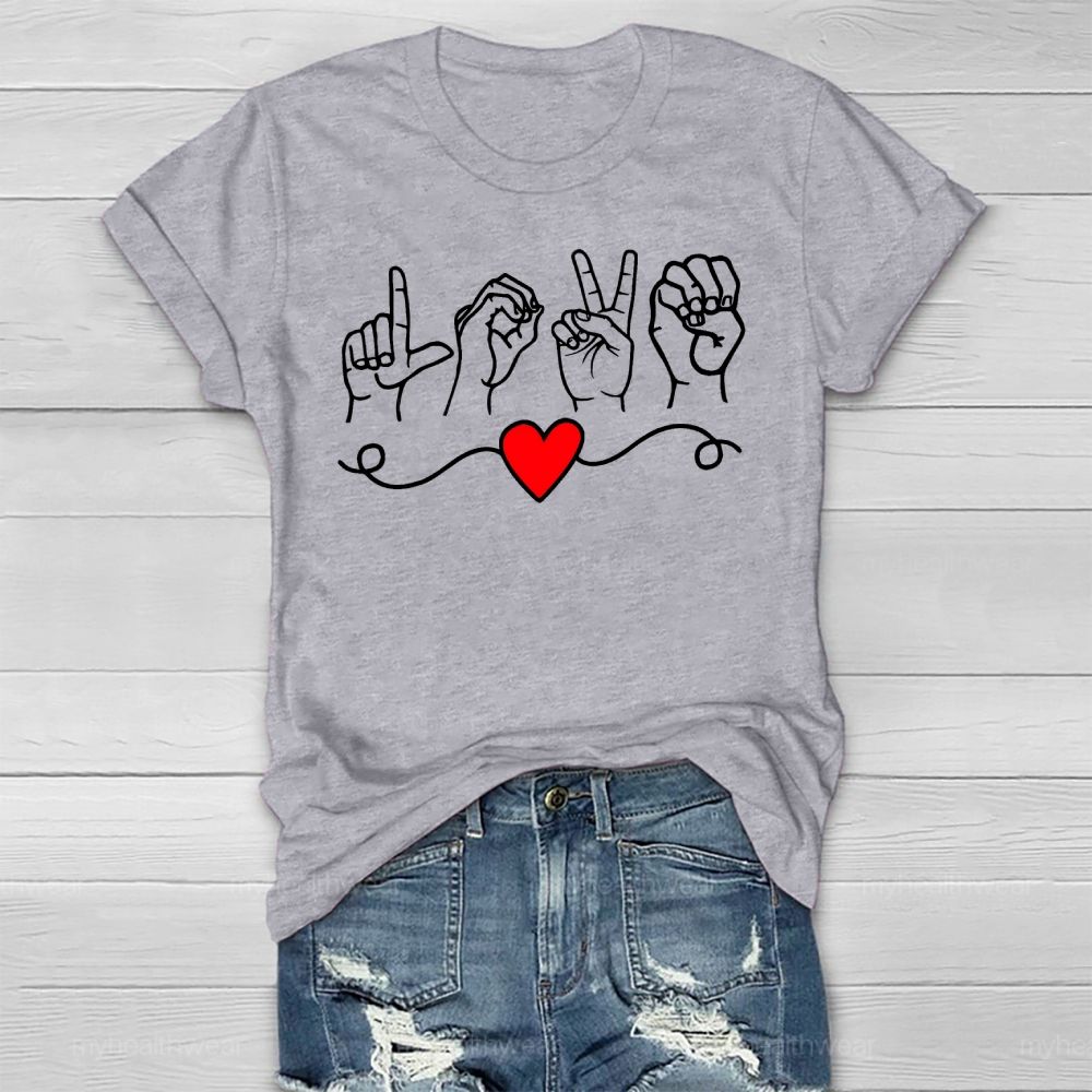 Love Heart Sign Language Healthwear T-shirt