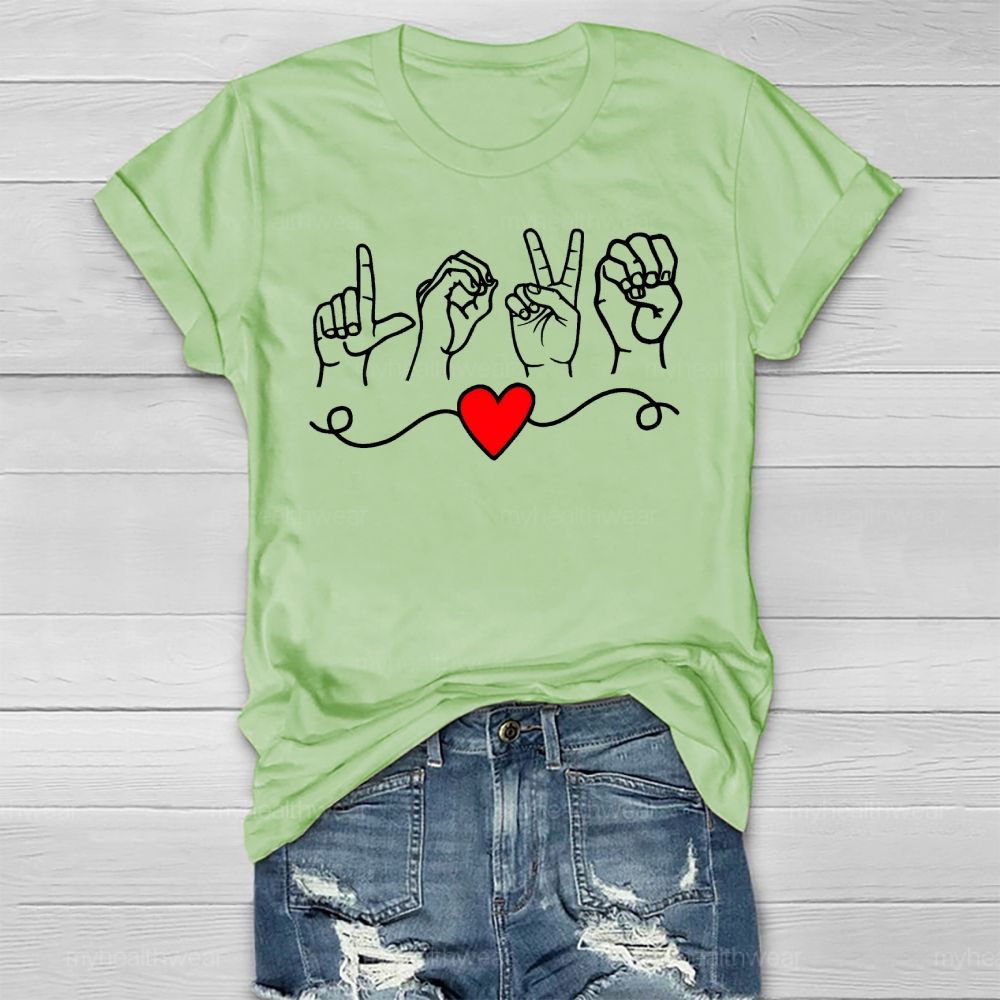 Love Heart Sign Language Healthwear T-shirt