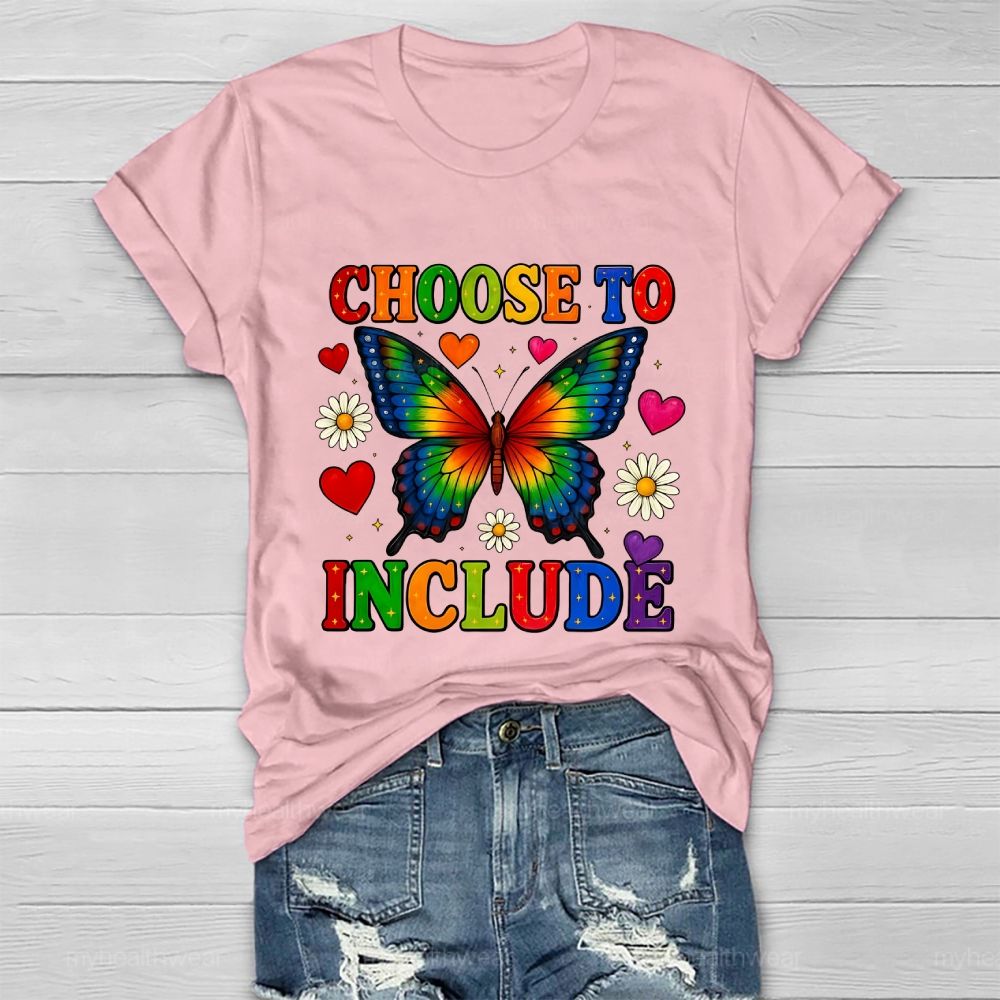 Choose To Include Butterfly Daisy Healthwear T-shirt