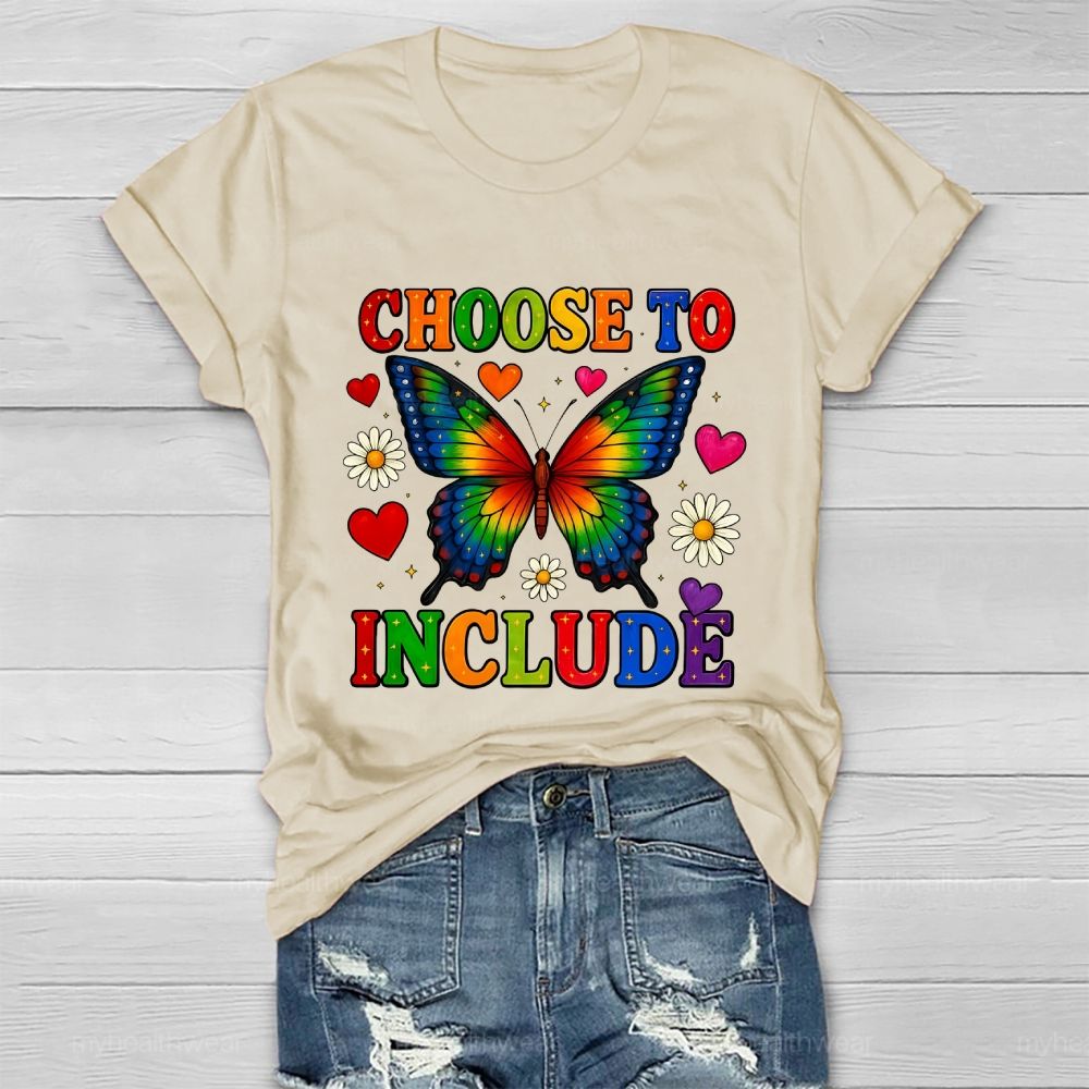 Choose To Include Butterfly Daisy Healthwear T-shirt