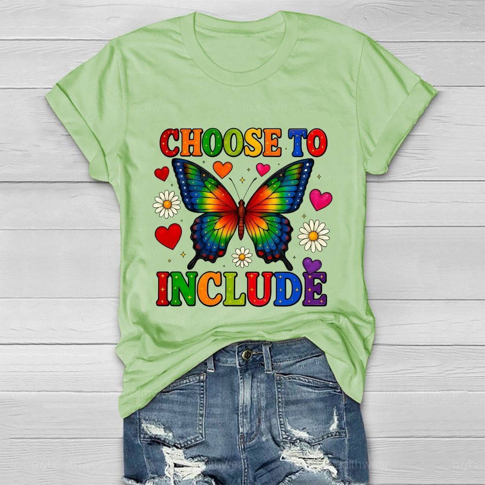 Choose To Include Butterfly Daisy Healthwear T-shirt