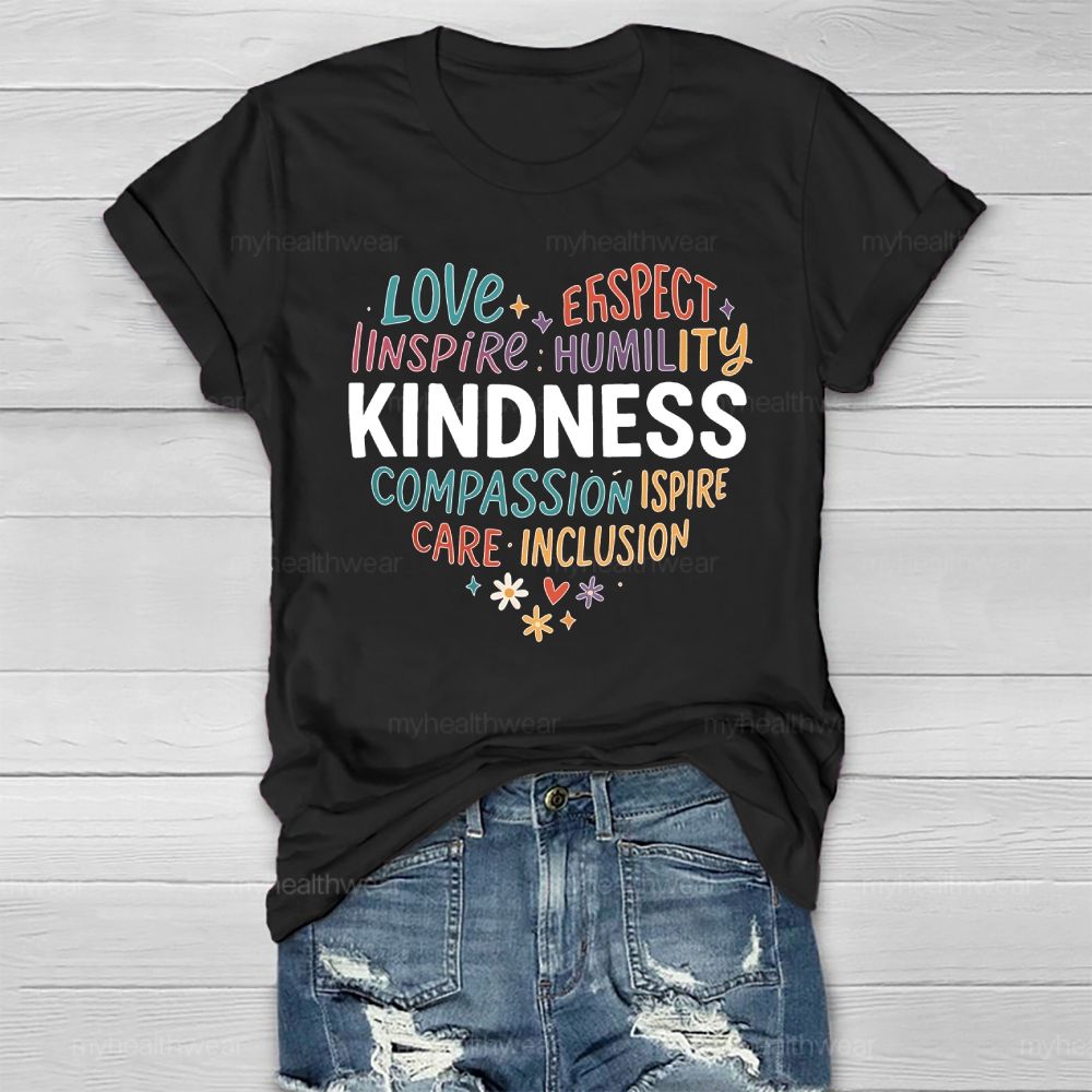 Kindness Love Inspire Letters Healthwear T-shirt