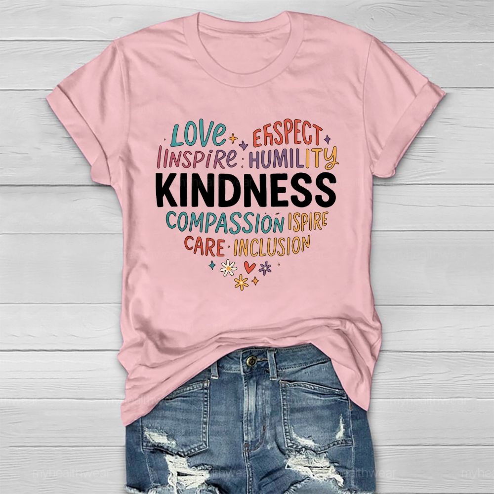 Kindness Love Inspire Letters Healthwear T-shirt