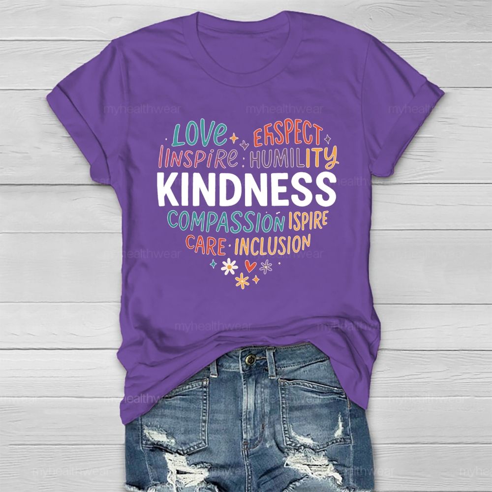 Kindness Love Inspire Letters Healthwear T-shirt