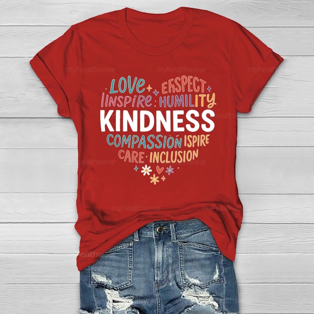 Kindness Love Inspire Letters Healthwear T-shirt