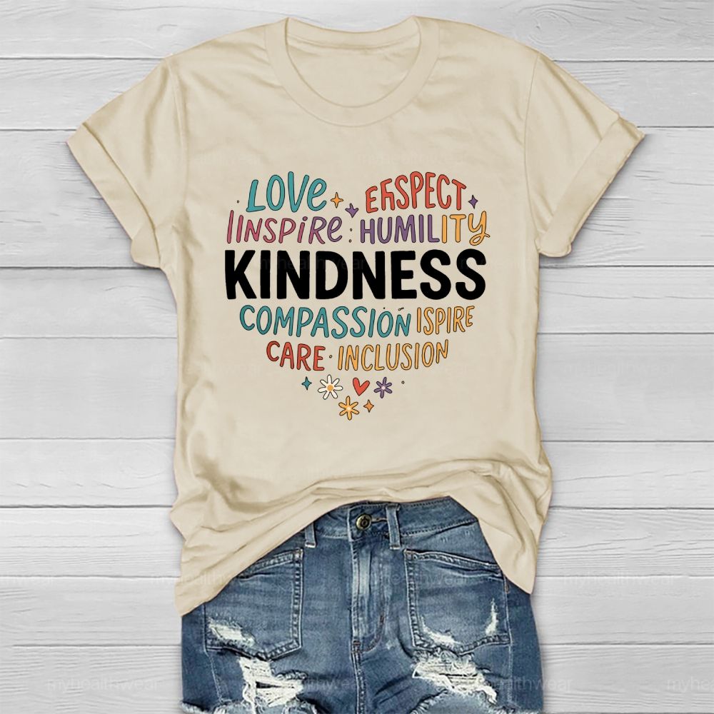 Kindness Love Inspire Letters Healthwear T-shirt